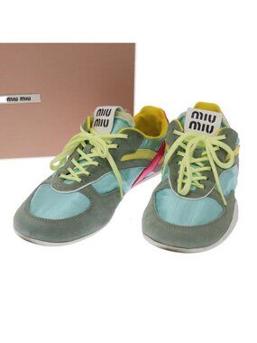Miu Miu Diunadium Technical Fabric Suede Low-Top Sneakers 428 Mix Color